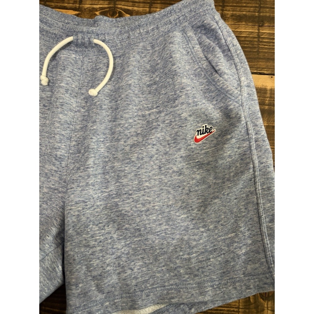 Nike Sportswear Heritage Fleece Shorts Men 2XL Blue Heather Retro Swoosh - Picture 3 of 7